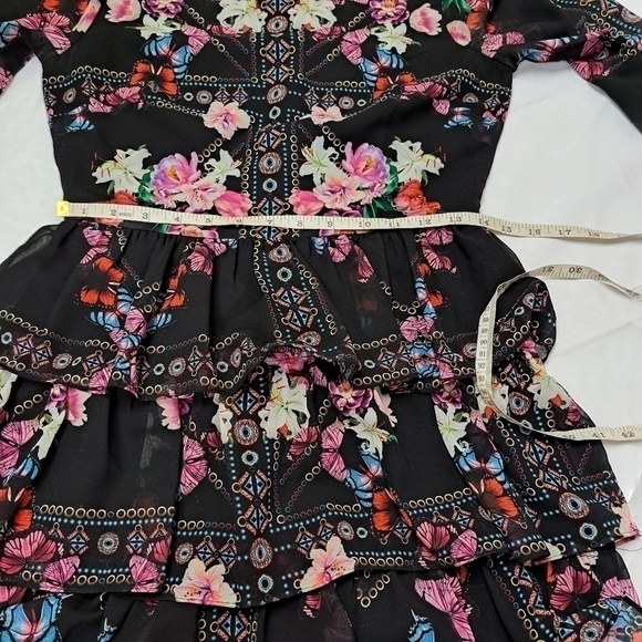 𝅺BEBE‎ Print Ruffle Tiered Dress - Picture 15 of 16